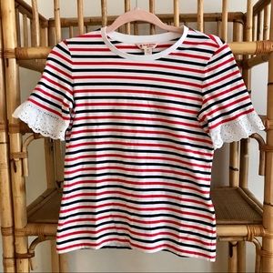 Brooks Brothers Striped Tee Red White Blue XS
